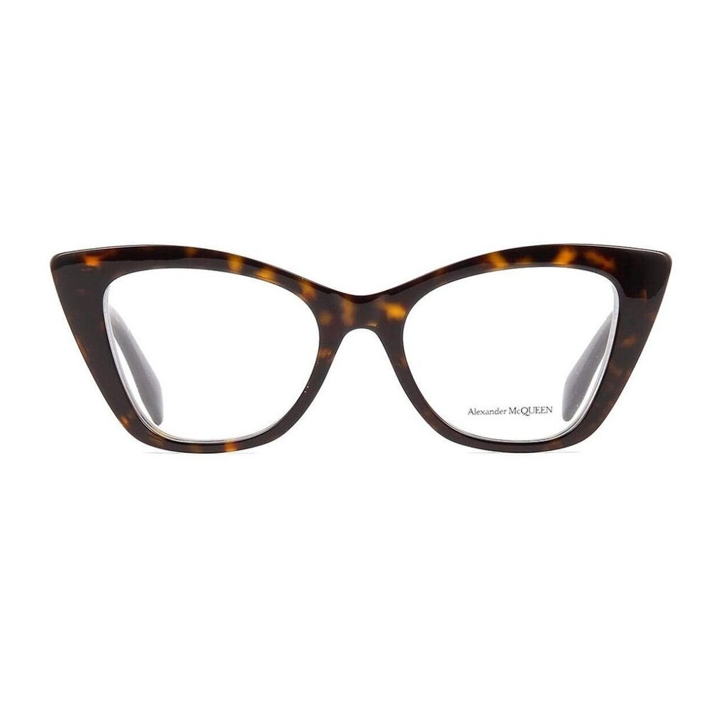 NEW ALEXANDER MCQUEEN EYEGLASSES AM0305O 002, WOMEN HAVANA CAT EYE EYEWEAR